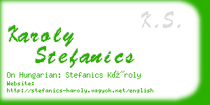 karoly stefanics business card